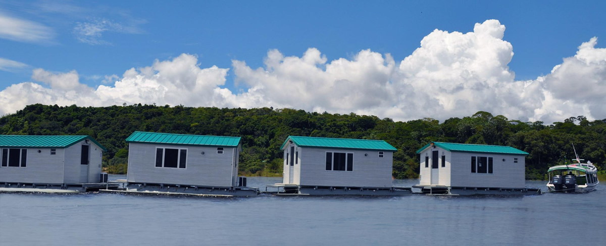 Fly-in Floating Cabins - River Train Concept - River Plate Anglers